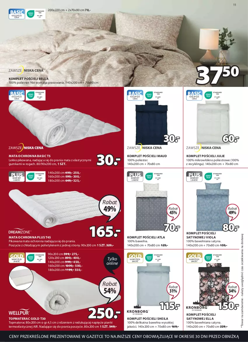 Gazetka promocyjna Jysk - Oferta tygodnia - ważna 26.07 do 29.08.2023 - strona 12 - produkty: Bell, Bella, Komplet pościeli, Mata ochronna, Materac, Pościel, Sok, Tera, Top, Wełna