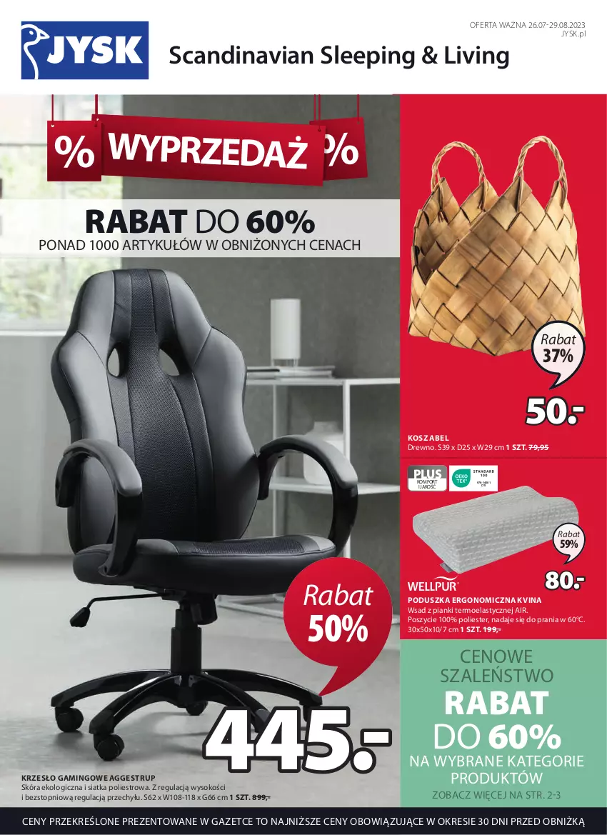 Gazetka promocyjna Jysk - Oferta tygodnia - ważna 26.07 do 29.08.2023 - strona 2 - produkty: Kosz, Krzesło, Poduszka, Siatka, Sok, Szal, Top