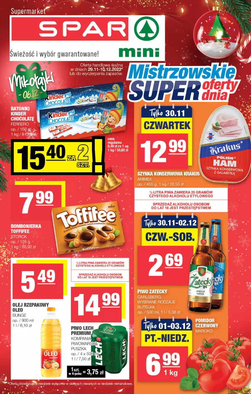 Gazetka promocyjna Spar - Spar-Mini - ważna 03.12 do 13.12.2023 - strona 1 - produkty: Olej, Olej rzepakowy, Oleo