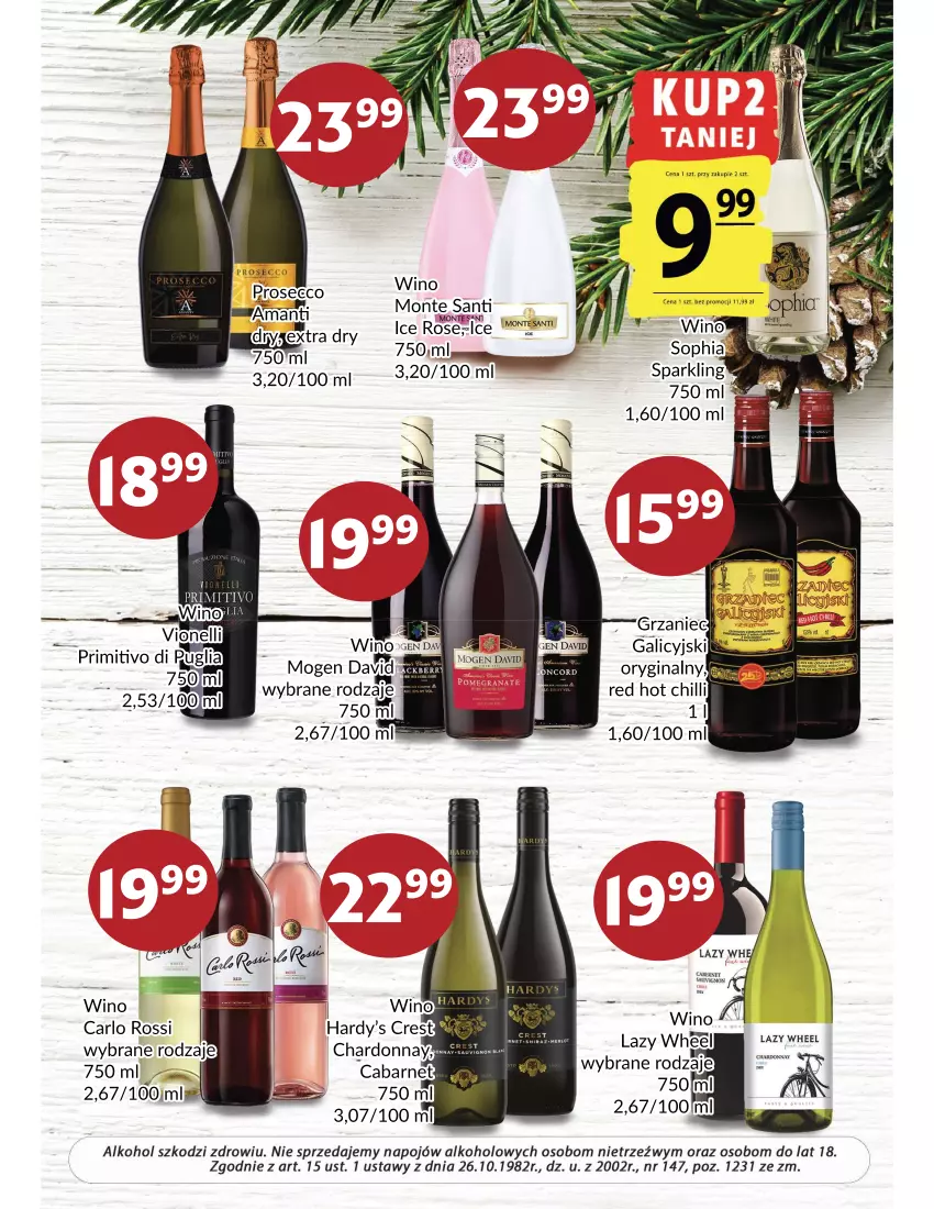 Gazetka promocyjna Prim Market - Gazetka - ważna 01.12 do 31.12.2021 - strona 9 - produkty: Carlo Rossi, Gin, Monte, Monte Santi, Wino