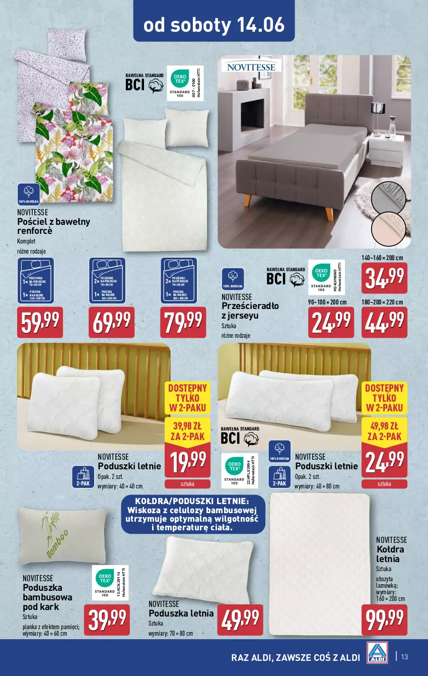 Gazetka promocyjna Aldi - Artykuły przemysłowe i tekstylia - ważna 11.06 do 14.06.2025 - strona 13 - produkty: HP, Kołdra, LG, Poduszka, Pościel, Poszewka, Prześcieradło, Wełna