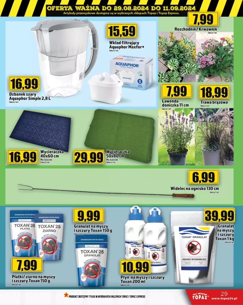 Gazetka promocyjna Topaz - Gazetka - ważna 29.08 do 04.09.2024 - strona 29 - produkty: Aquaphor, Gra, Mysz, Top, Widelec, Wkład filtrujący, Wycieraczka