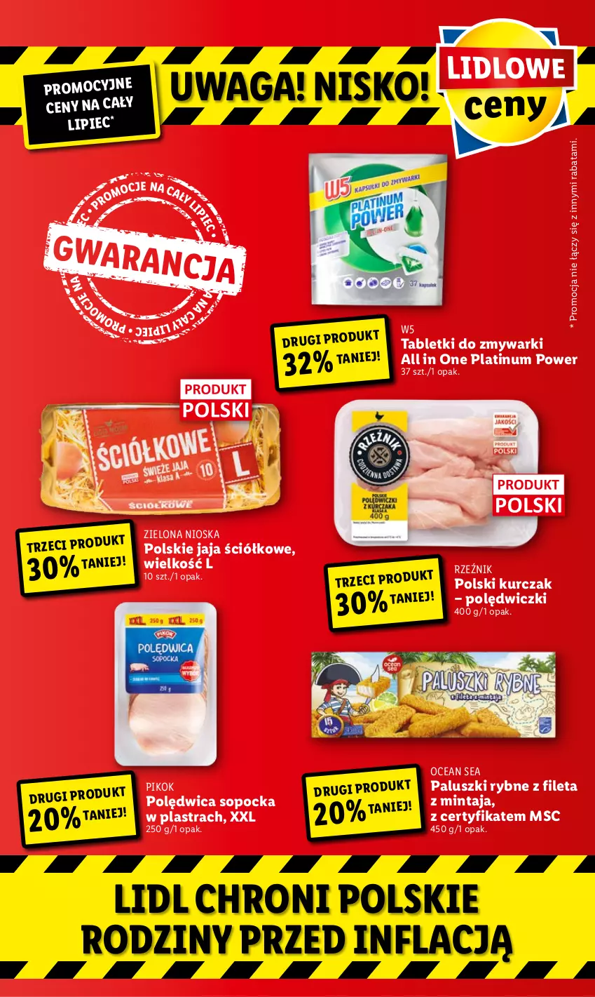 Gazetka promocyjna Lidl - GAZETKA - ważna 07.07 do 09.07.2022 - strona 64 - produkty: Jaja, Kurczak, Mintaj, Paluszki rybne, Piec, PIKOK, Polędwica, Tablet, Tabletki do zmywarki, Waga, Zmywarki