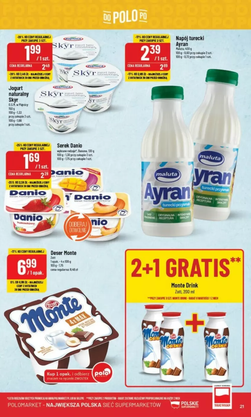 Gazetka promocyjna PoloMarket - ważna 11.10 do 17.11.2023 - strona 14 - produkty: Danio, Danone, Deser, Gra, Monte, Napój, Ocet, Por, Ser, Serek, Zott