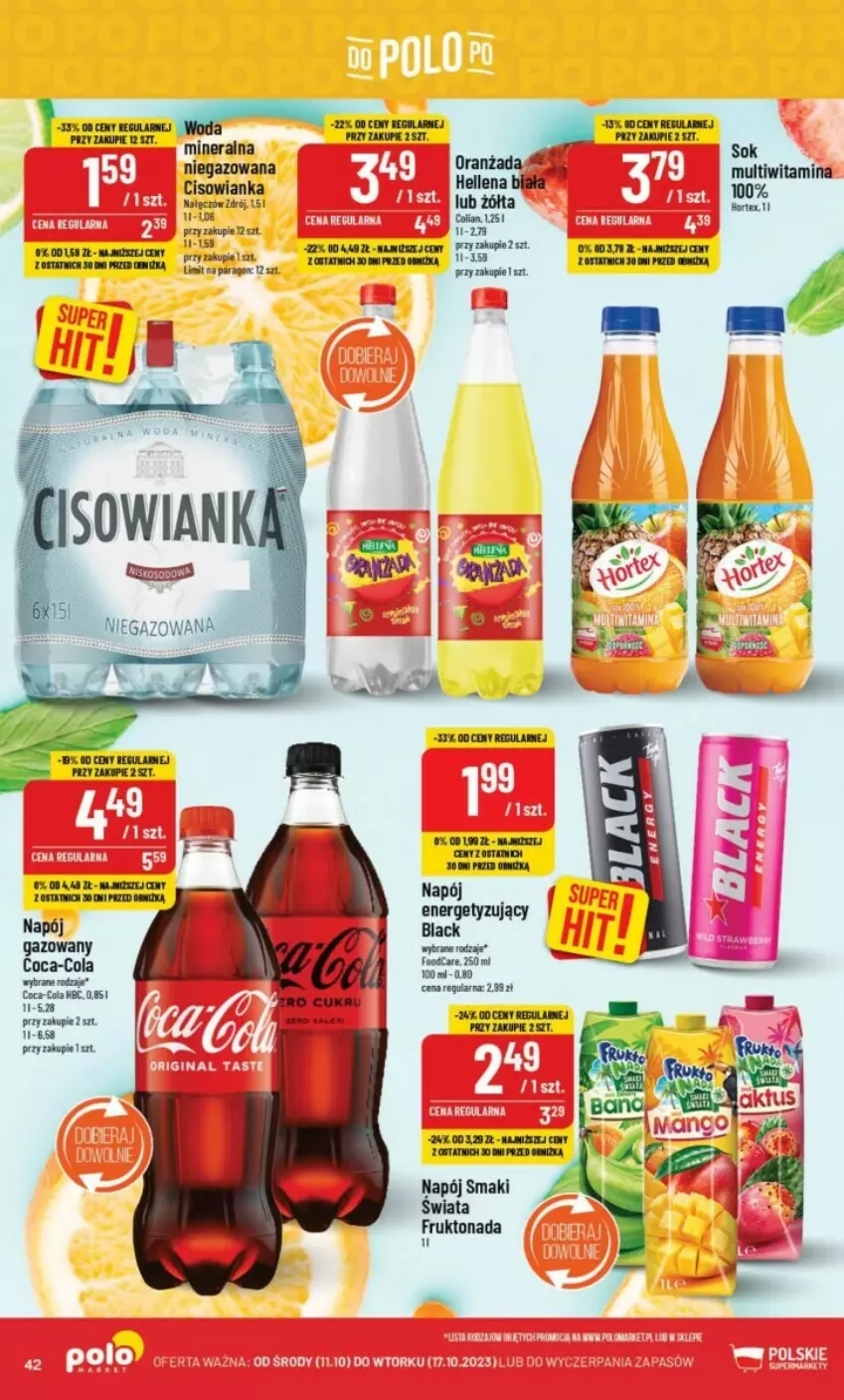 Gazetka promocyjna PoloMarket - ważna 11.10 do 17.11.2023 - strona 37 - produkty: Cisowianka, Hellena, Napój, Oranżada, Sok