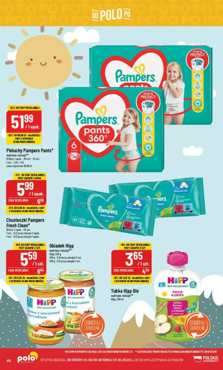 Gazetka promocyjna PoloMarket - ważna 11.10 do 17.11.2023 - strona 41 - produkty: BIC, Chusteczki, HiPP, Hipp Bio, Kurczak, Pampers, Pieluchy, Warzywa