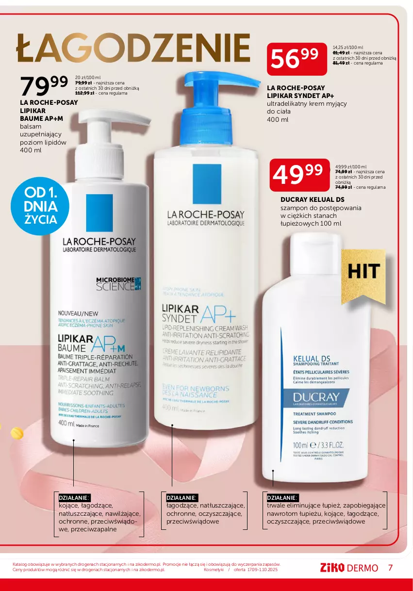 Gazetka promocyjna Ziko - Gazetka Ziko Dermo - ważna 17.09 do 01.10.2025 - strona 7 - produkty: Ducray, La Roche-Posay, Lipikar, Szampon