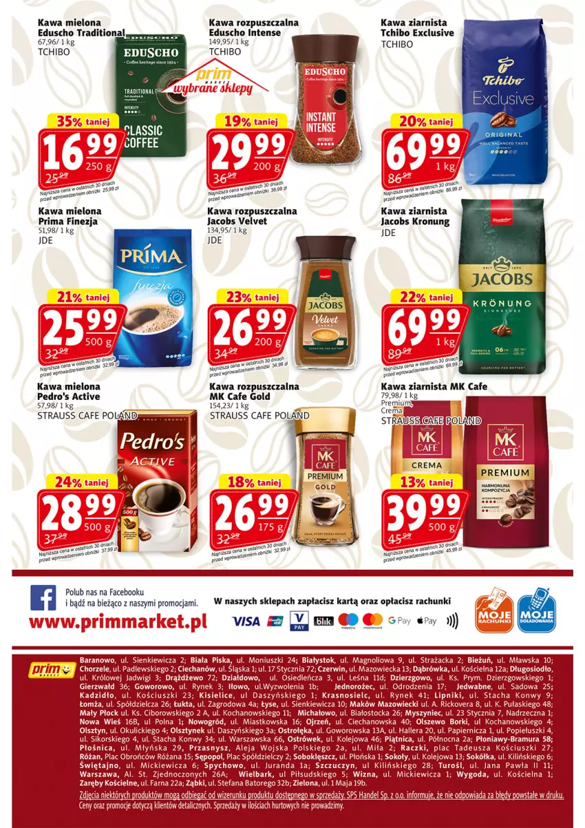 Gazetka promocyjna Prim Market - ważna 23.10 do 29.10.2025 - strona 16 - produkty: Fa, Gin, Jacobs, Jacobs Velvet, Jednorożec, Kawa, Kawa mielona, Kawa rozpuszczalna, Kawa ziarnista, Kisiel, Koc, Mysz, Ogród, Olej, Papier, Piątnica, Prima, Róża, Sok, Sokół, Stock, Tchibo, Velvet