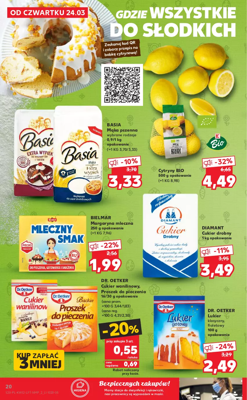 Gazetka promocyjna Kaufland - OFERTA TYGODNIA - ważna 24.03 do 30.03.2022 - strona 20 - produkty: Basia, Cukier, Cukier wanilinowy, Cytryny, Diamant, Dr. Oetker, Mąka, Mąka pszenna, Margaryna, Piec, Proszek do pieczenia