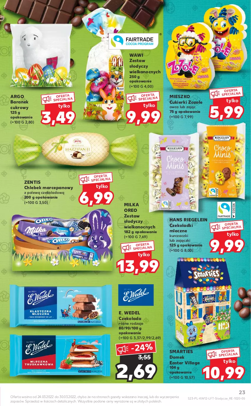 Gazetka promocyjna Kaufland - OFERTA TYGODNIA - ważna 24.03 do 30.03.2022 - strona 23 - produkty: Chleb, Cukier, Cukierki, Czekolada, E. Wedel, Lody, Milka, Oreo