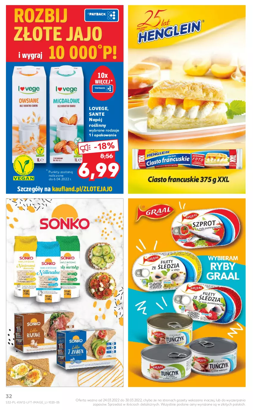 Gazetka promocyjna Kaufland - OFERTA TYGODNIA - ważna 24.03 do 30.03.2022 - strona 32 - produkty: Gra, Napój, Napój roślinny, Sante