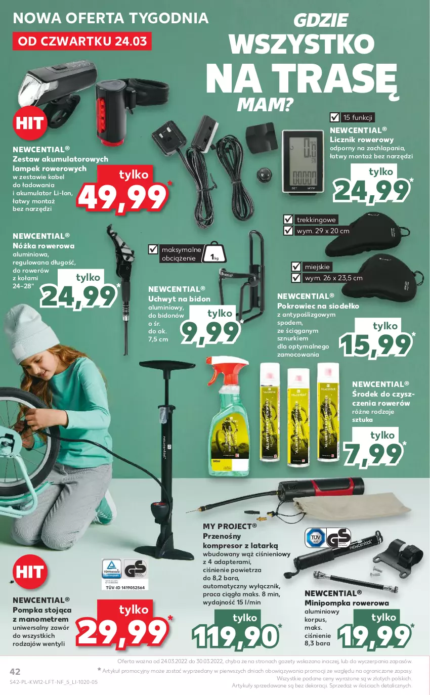 Gazetka promocyjna Kaufland - OFERTA TYGODNIA - ważna 24.03 do 30.03.2022 - strona 42 - produkty: Akumulator, Gra, Kompresor, Piec, Pokrowiec, Pompka, Por, Rower, Tera, Zestaw akumulatorowy