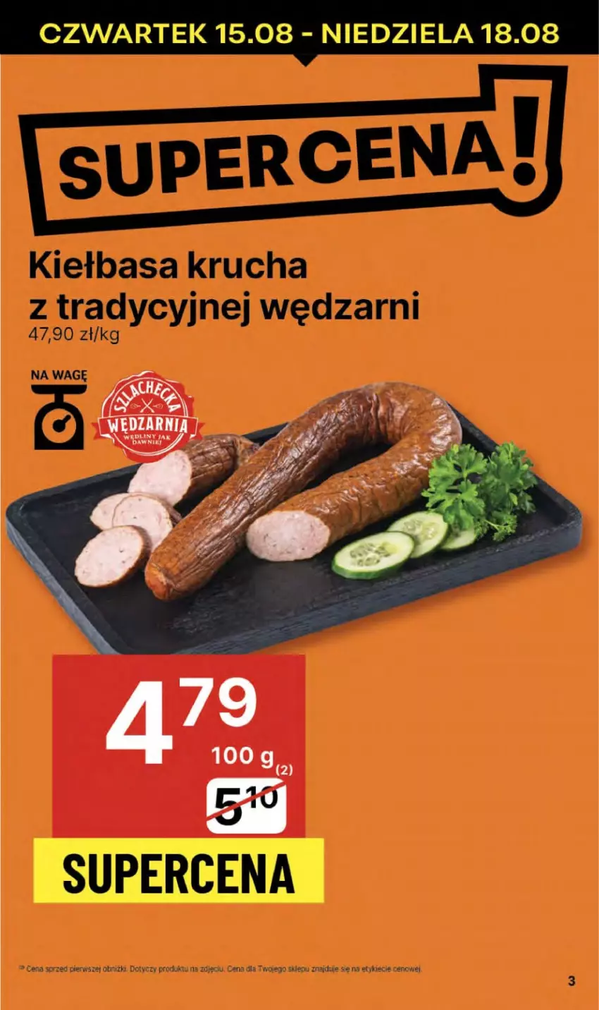 Gazetka promocyjna Delikatesy Centrum - NOWA GAZETKA Delikatesy Centrum od 15 sierpnia! 15-21.08.2024 - ważna 15.08 do 21.08.2024 - strona 3 - produkty: Kiełbasa, Kiełbasa krucha