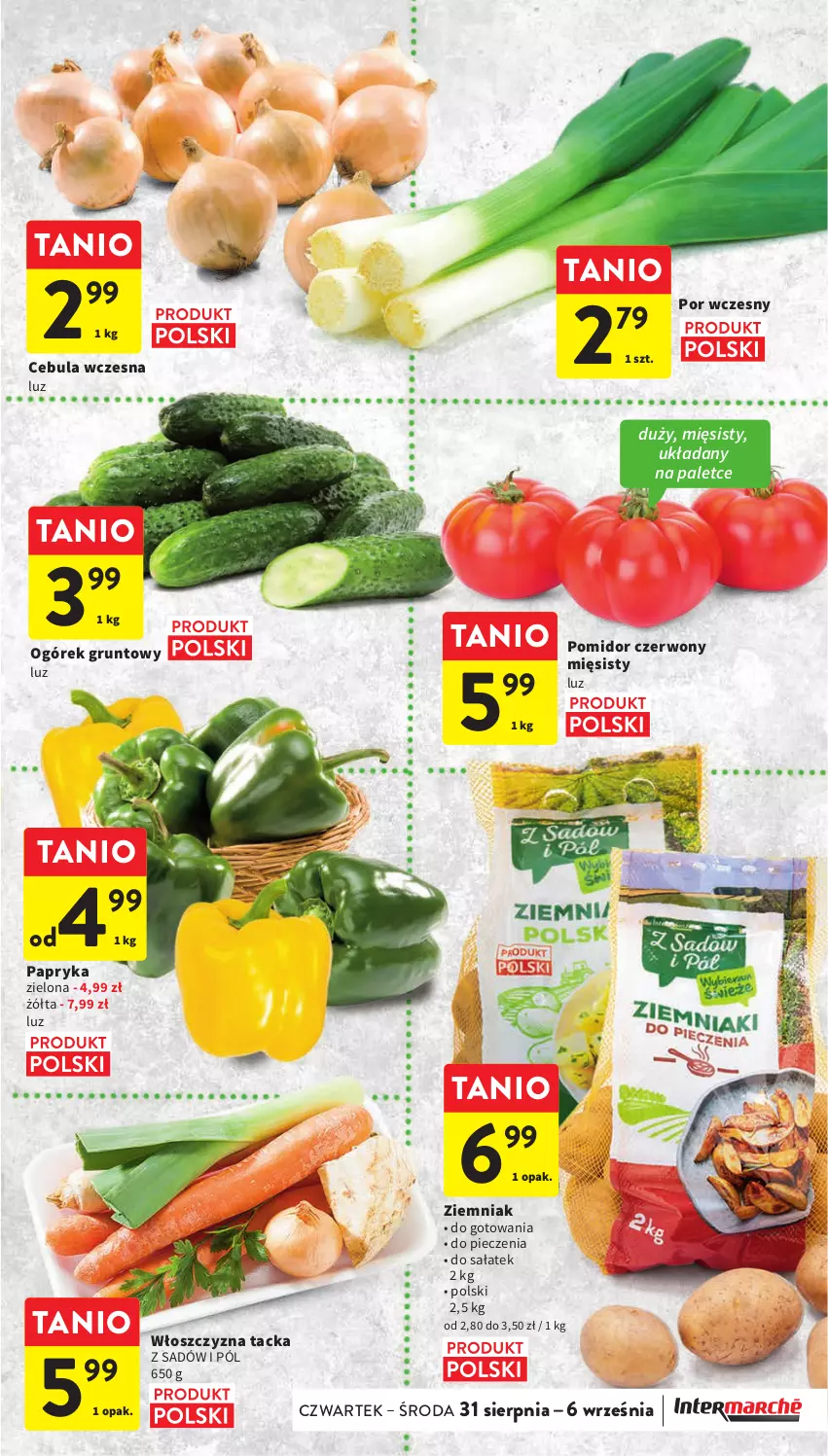 Gazetka promocyjna Intermarche - Gazetka Intermarche - ważna 31.08 do 06.09.2023 - strona 15 - produkty: Cebula, Grunt, Ogórek, Papryka, Piec, Por, Sałat