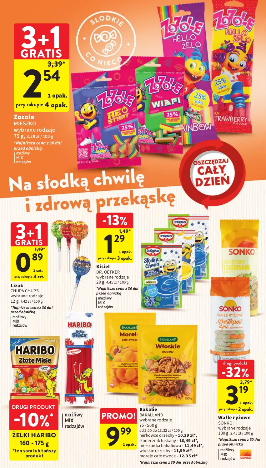 Gazetka promocyjna Intermarche - Gazetka Intermarche - ważna 31.08 do 06.09.2023 - strona 28 - produkty: Bakalland, Chupa Chups, Dr. Oetker, Gra, Haribo, Kisiel, Mieszanka bakaliowa, Owoce, Ryż, Sonko, Wafle