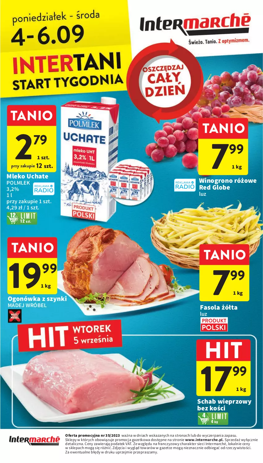 Gazetka promocyjna Intermarche - Gazetka Intermarche - ważna 31.08 do 06.09.2023 - strona 40 - produkty: Fa, Fasola, Madej Wróbel, Mleko, Ogonówka, POLMLEK, Schab wieprzowy, Wino