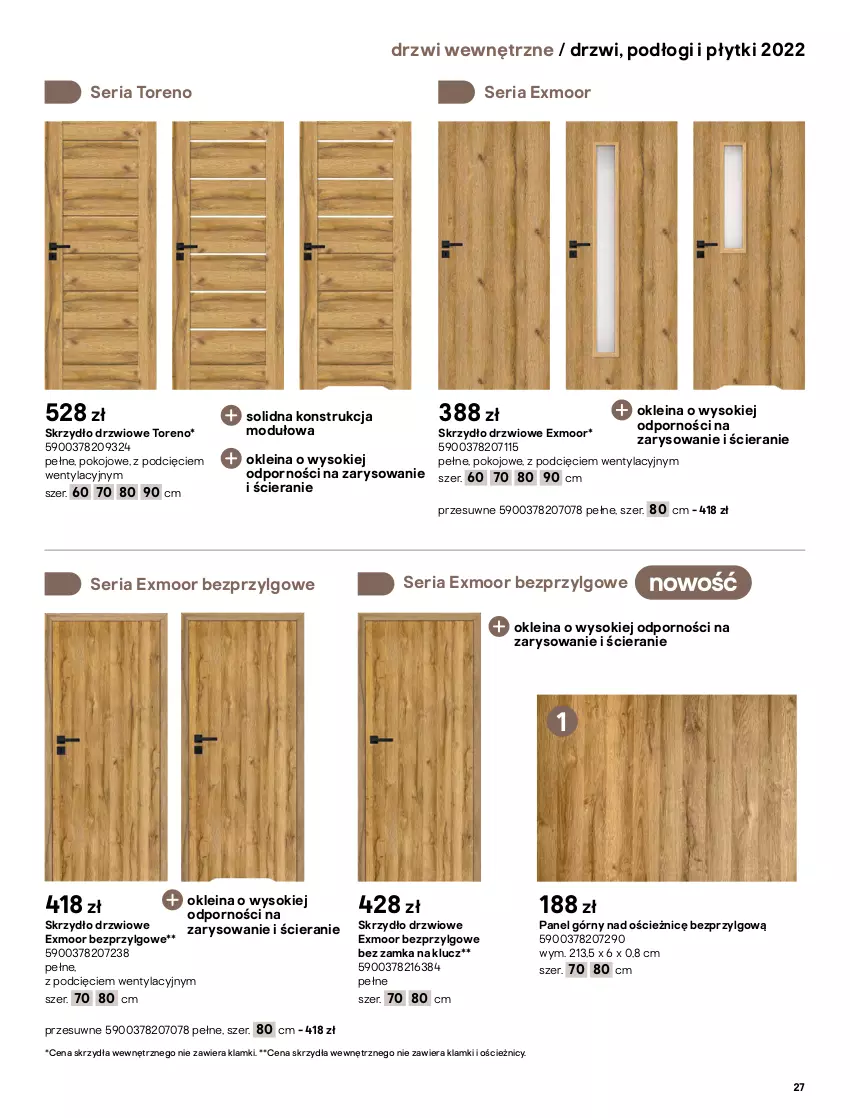 Gazetka promocyjna Castorama - ważna 02.05 do 31.12.2022 - strona 27 - produkty: Drzwi, Gres, Klamka, LG, Por, Ser, Skrzydło drzwiowe, Sok