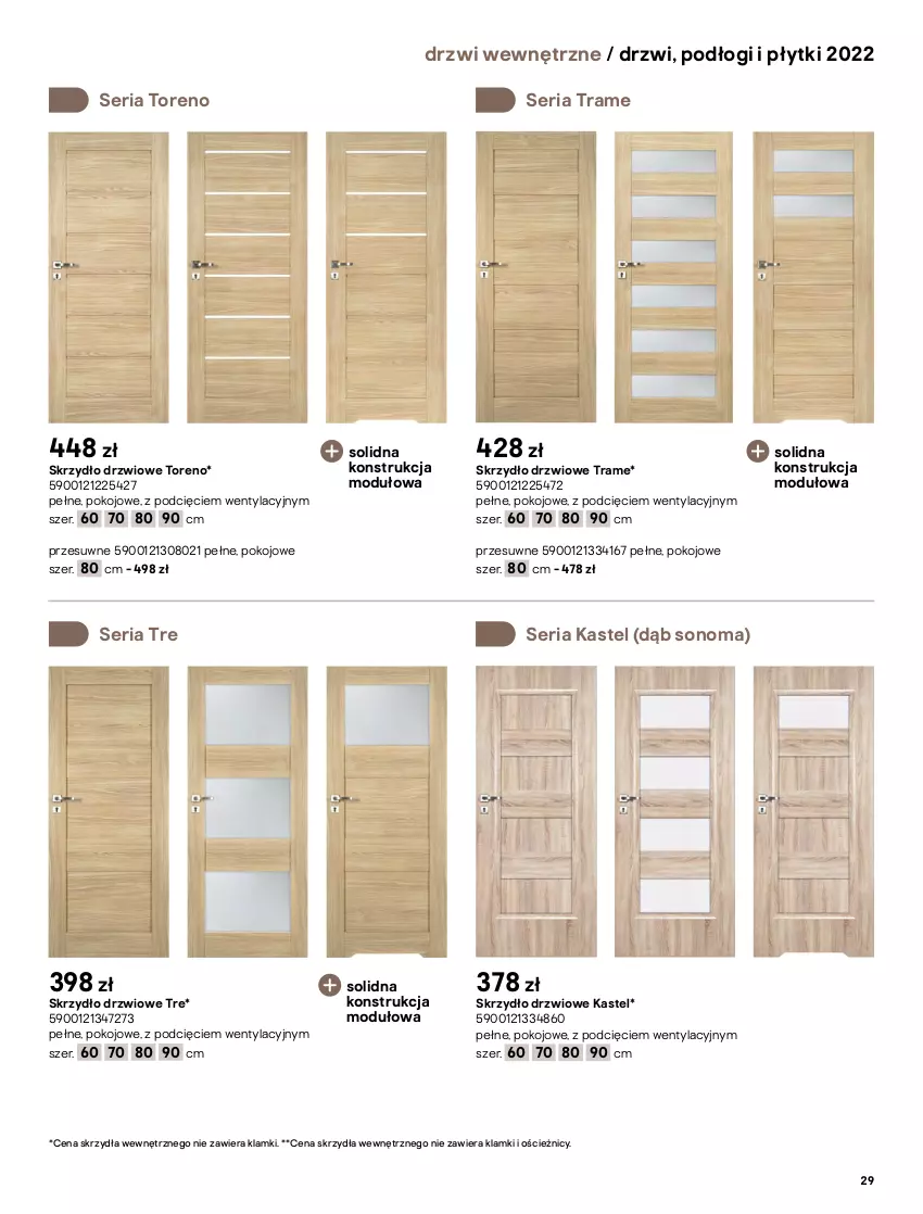 Gazetka promocyjna Castorama - ważna 02.05 do 31.12.2022 - strona 29 - produkty: Drzwi, Klamka, Panel winylowy, Ser, Skrzydło drzwiowe