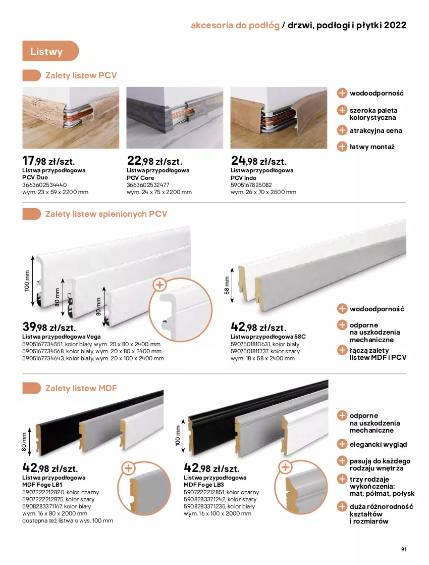 Gazetka promocyjna Castorama - ważna 02.05 do 31.12.2022 - strona 91 - produkty: Deska podłogowa, Drzwi, Fa, Lakier, Listwa, Listwa przypodłogowa, Paleta, Por