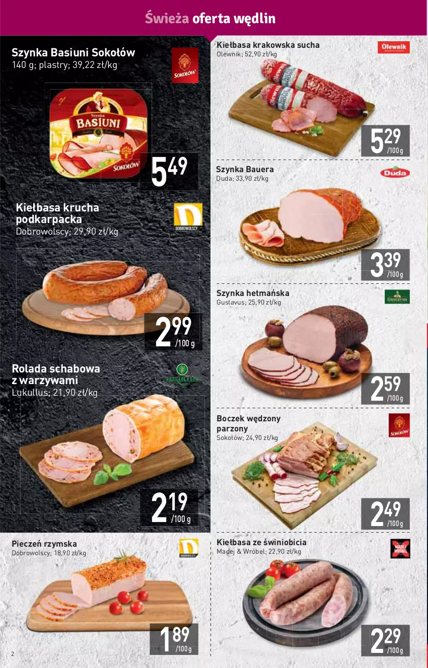 Gazetka promocyjna Stokrotka - Market - ważna 25.08 do 31.08.2022 - strona 2 - produkty: BIC, Boczek, Duda, HP, Karp, Kiełbasa, Kiełbasa krakowska, Kiełbasa krucha, Olewnik, Piec, Pieczeń rzymska, Rolada, Sok, Sokołów, Szynka, Warzywa