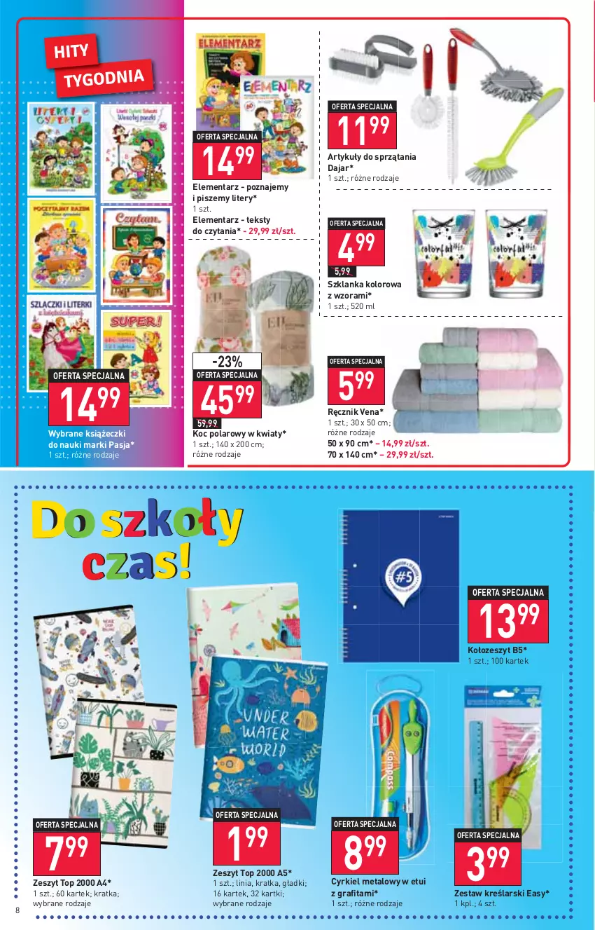 Gazetka promocyjna Stokrotka - Market - ważna 25.08 do 31.08.2022 - strona 8 - produkty: Gra, Koc, Ręcznik, Szklanka, Top