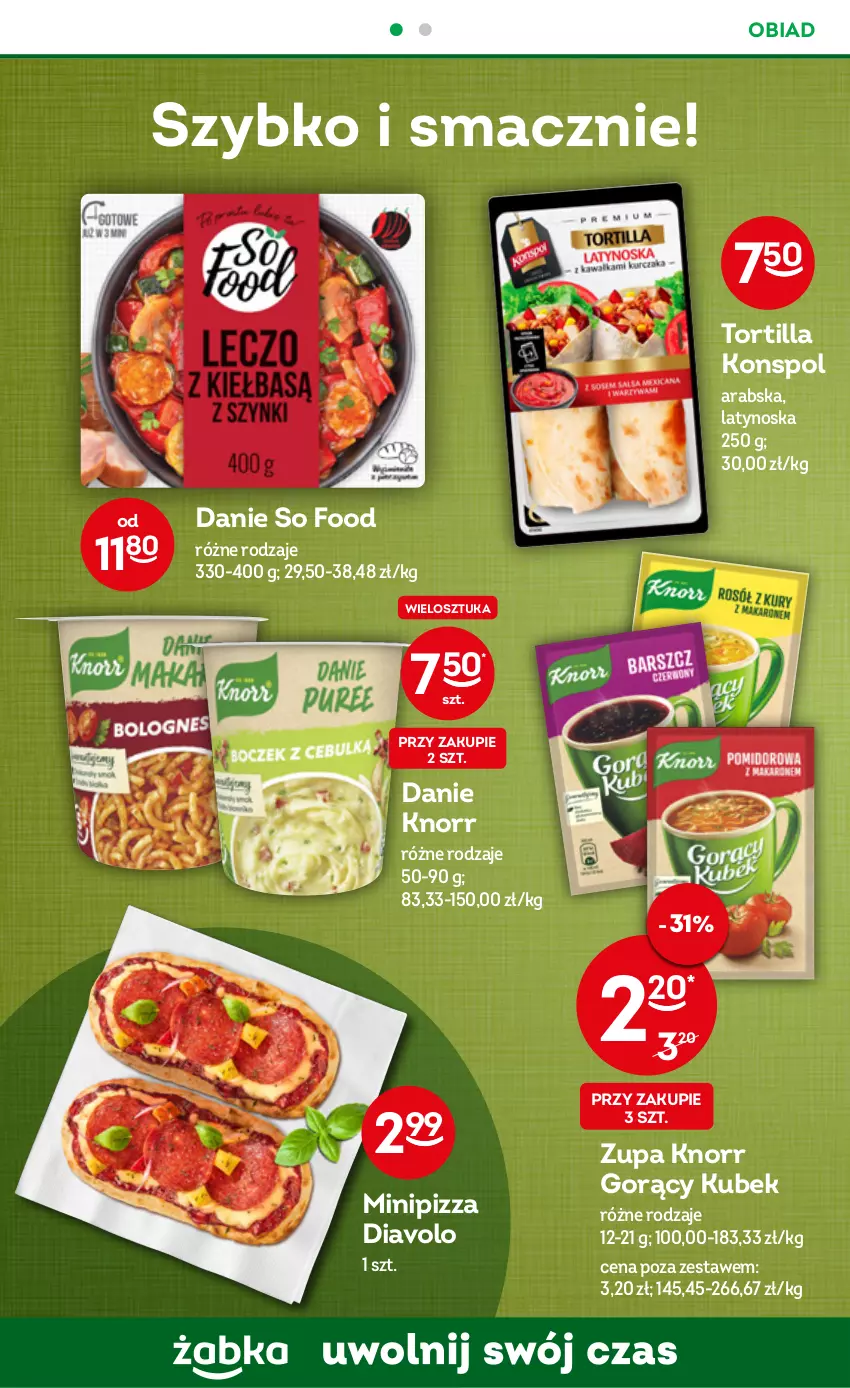 Gazetka promocyjna Żabka - ważna 15.03 do 21.03.2023 - strona 46 - produkty: Knorr, Kubek, Pizza, So Food, Tortilla, Zupa