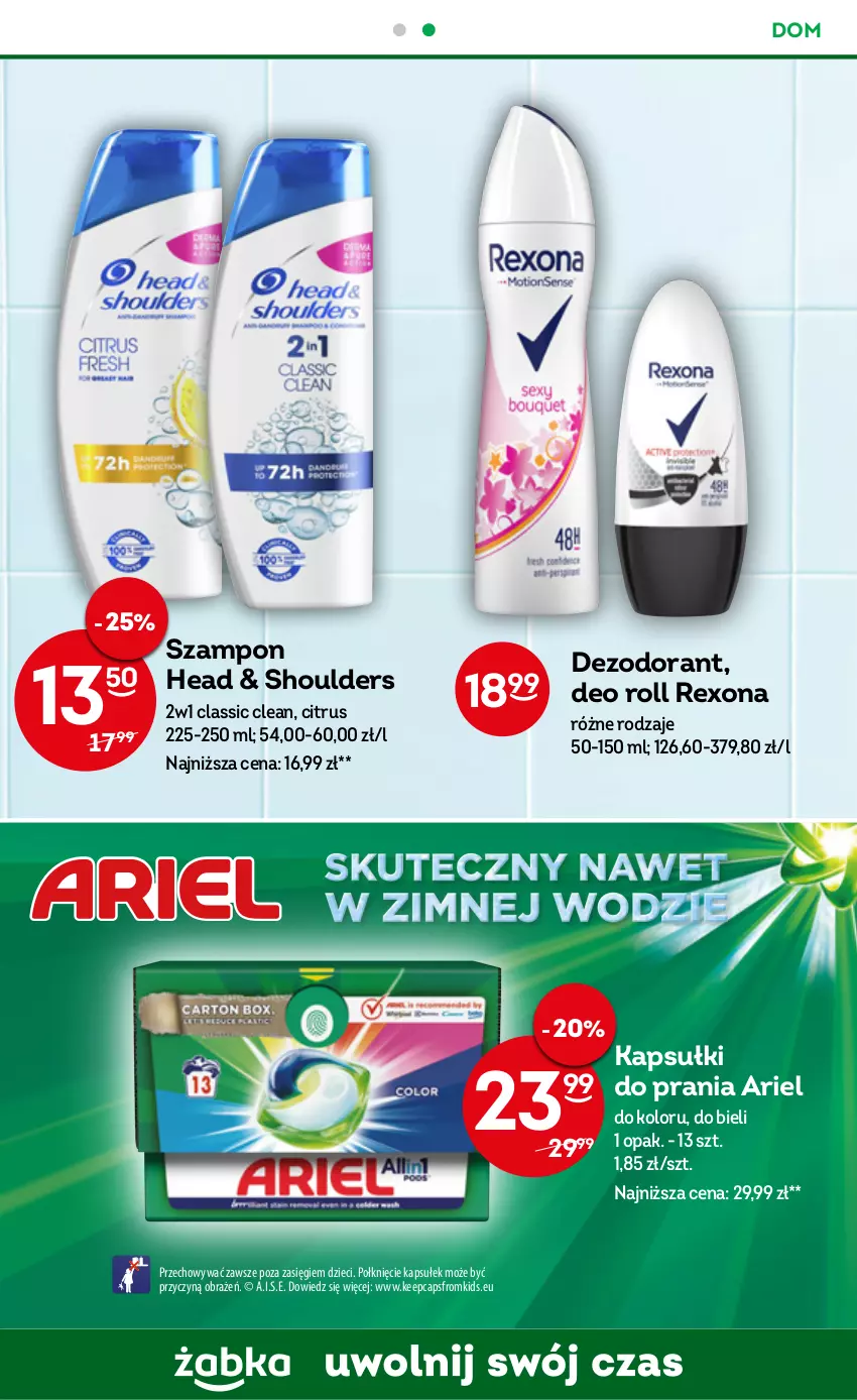 Gazetka promocyjna Żabka - ważna 15.03 do 21.03.2023 - strona 55 - produkty: Ariel, Dezodorant, Dzieci, Rexona, Szampon