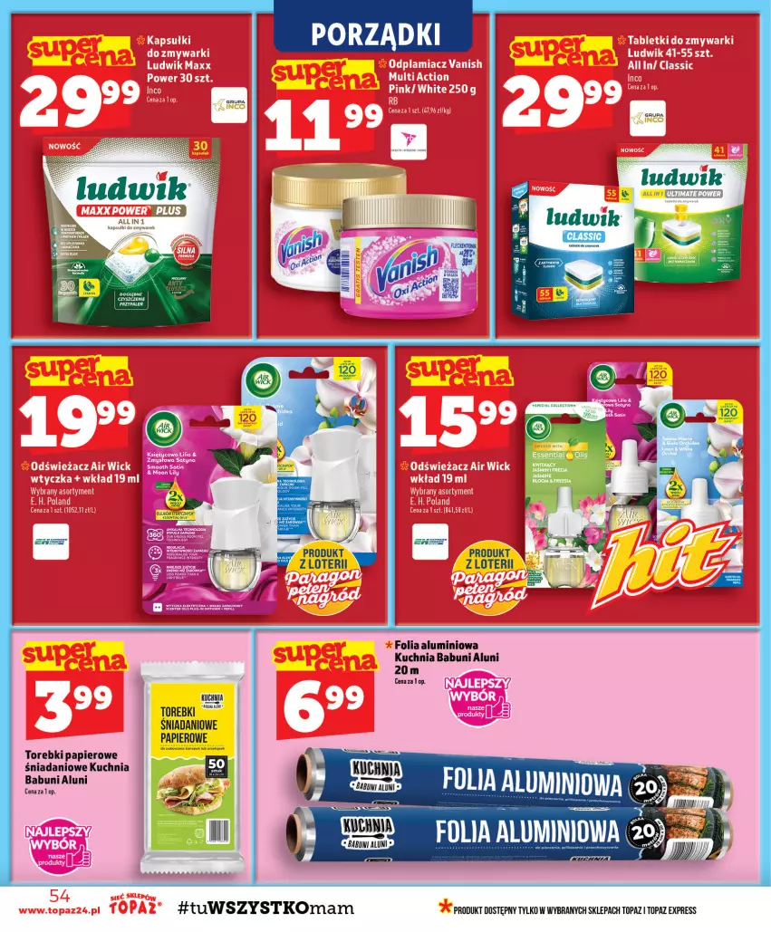 Gazetka promocyjna Topaz - Gazetka - ważna 03.09 do 09.09.2026 - strona 54 - produkty: Babuni, Danio, Folia aluminiowa, Kuchnia, Papier, Por, Top