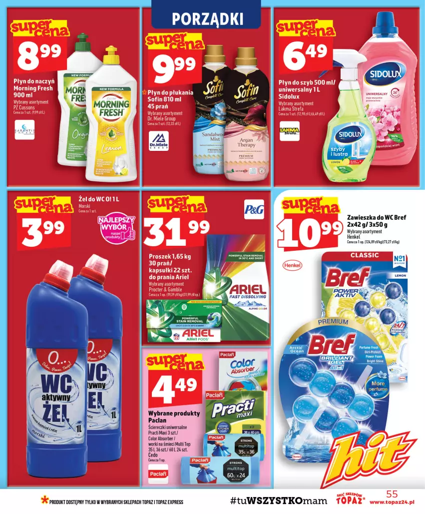 Gazetka promocyjna Topaz - Gazetka - ważna 03.09 do 09.09.2026 - strona 55 - produkty: Bref, Por, Top, Worki na śmiec, Worki na śmieci, Zawieszka do wc