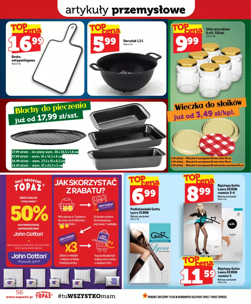 Gazetka promocyjna Topaz - Gazetka - ważna 03.09 do 09.09.2026 - strona 56 - produkty: Durszlak, Gatta, Laur, Rajstopy, Top