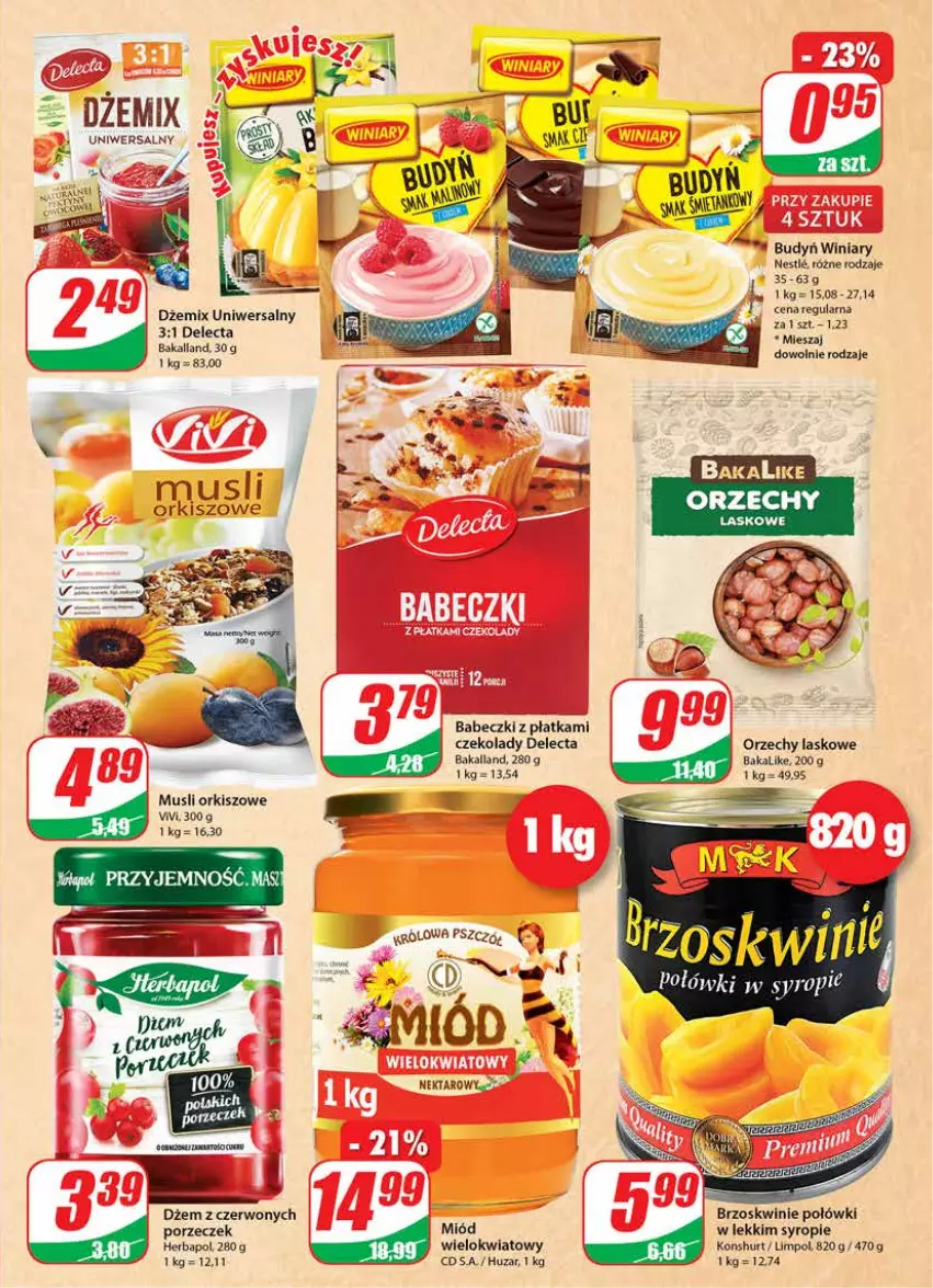 Gazetka promocyjna Dino - Gazetka - ważna 20.07 do 26.07.2022 - strona 5 - produkty: Babeczki, Bakalland, Brzoskwinie, Budyń, Delecta, Dżem, Herbapol, Miód, Mus, Nektar, Por, Syrop, Winiary