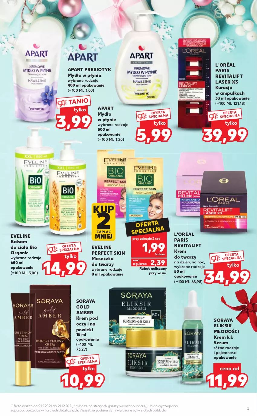 Gazetka promocyjna Kaufland - Katalog Zabawki - ważna 09.12 do 21.12.2021 - strona 3 - produkty: Balsam do ciała, Eveline, Krem do twarzy, Krem pod oczy, Mydło, Mydło w płynie, Rum, Ser, Serum