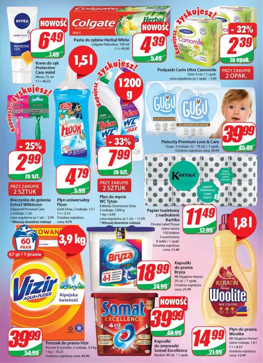 Gazetka promocyjna Dino - Gazetka - ważna 08.02 do 14.02.2023 - strona 27 - produkty: Bryza, Colgate, LG, Palmolive, Papier, Papier toaletowy, Płyn do prania, Podpaski, Proszek do prania, Puder, Vizir, Woolite, Zmywarki