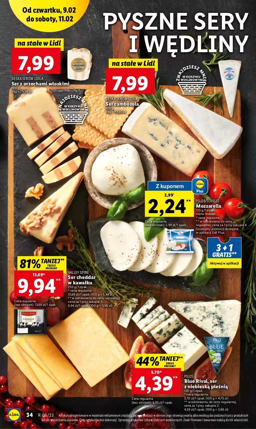 Gazetka promocyjna Lidl - GAZETKA - ważna 09.02 do 11.02.2023 - strona 36 - produkty: Cheddar, Deska serów, Gra, Kawa, Kosz, Lovi, Mozzarella, Pilos, Ser