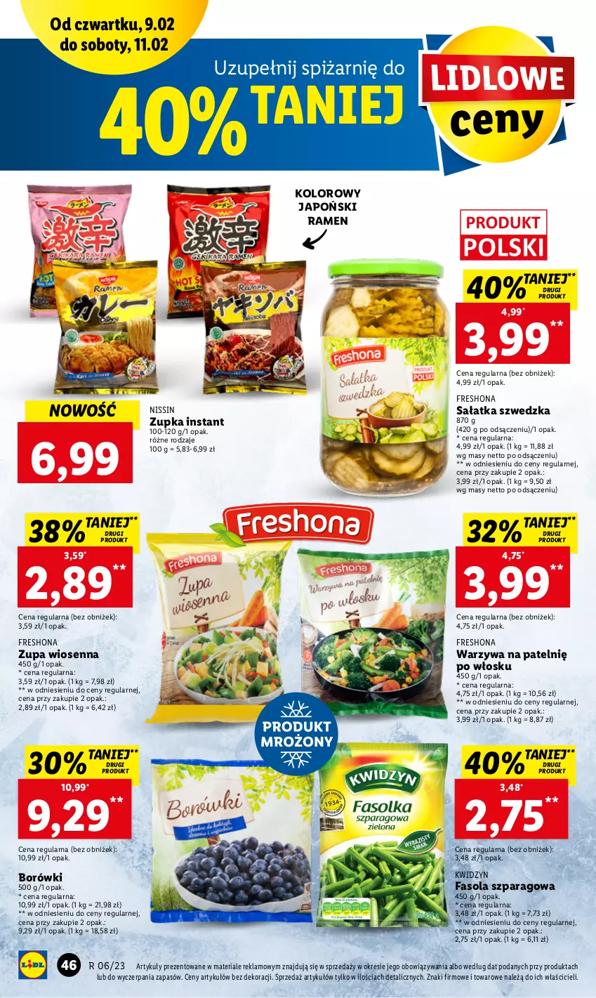 Gazetka promocyjna Lidl - GAZETKA - ważna 09.02 do 11.02.2023 - strona 48 - produkty: Fa, Fasola, Fasola szparagowa, Sałat, Sałatka, Warzywa, Zupa