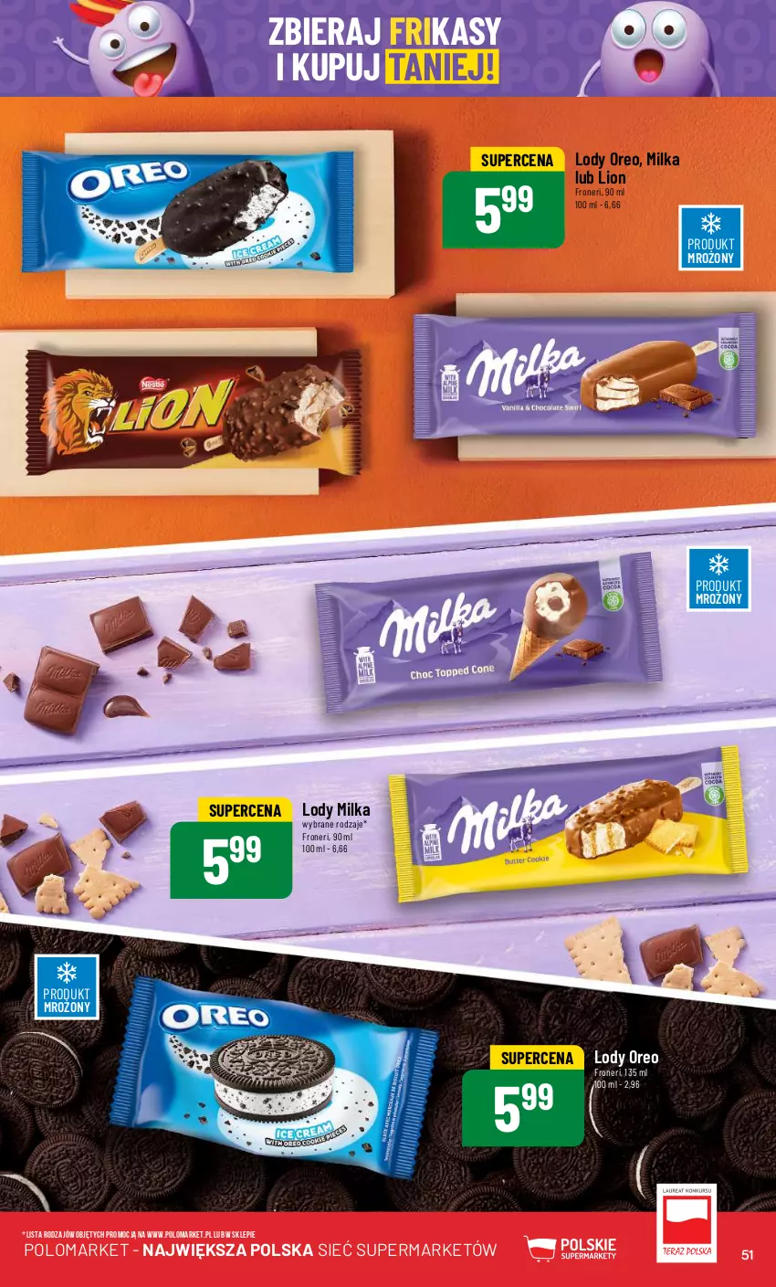 Gazetka promocyjna PoloMarket - Gazetka pomocyjna - ważna 02.05 do 07.05.2024 - strona 51 - produkty: Lion, Lody, Milka, Oreo