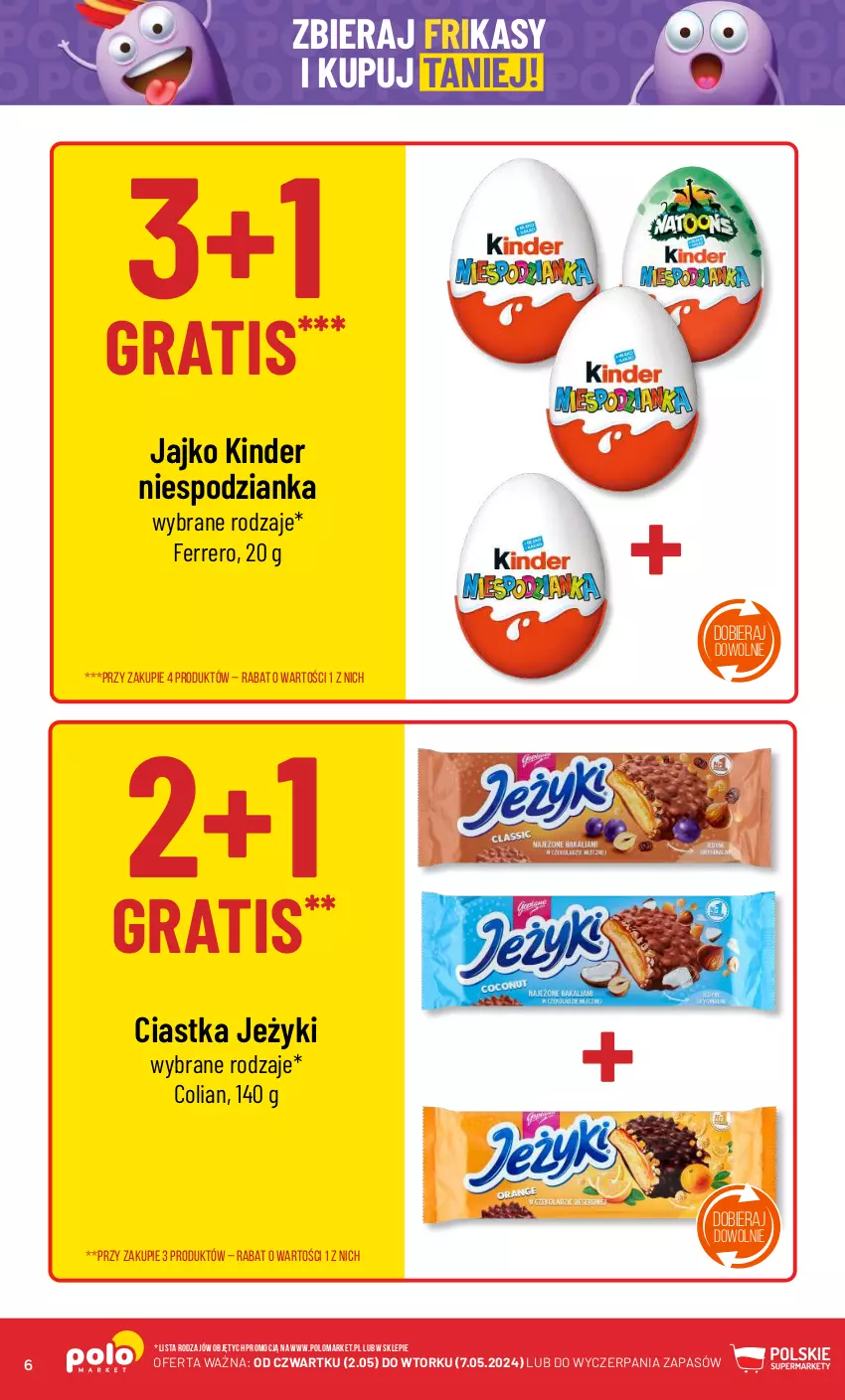 Gazetka promocyjna PoloMarket - Gazetka pomocyjna - ważna 02.05 do 07.05.2024 - strona 6 - produkty: Ciastka, Ferrero, Gra, Jeżyki, Kinder