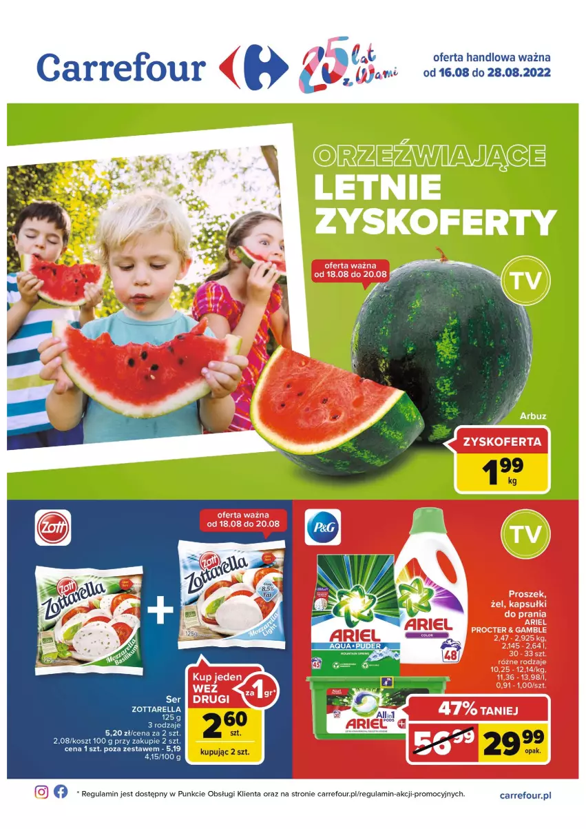 Gazetka promocyjna Carrefour - Gazetka Carrefour - ważna 16.08 do 28.08.2022 - strona 1 - produkty: Kosz, Zott, Zottarella