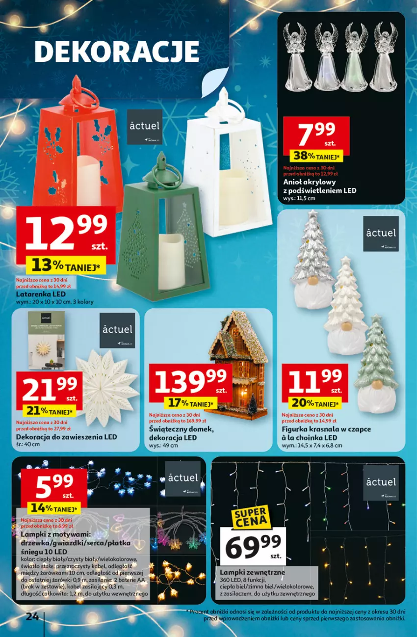 Gazetka promocyjna Auchan - Gazetka Święta jak babcię kocham Hipermarket Auchan - ważna 27.11 do 03.12.2025 - strona 24 - produkty: Choinka, Dekoracja LED, Inka, Latarenka, Latarenka LED, Ser, Silan