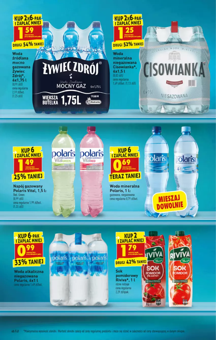 Gazetka promocyjna Biedronka - W tym tygodniu - ważna 10.01 do 15.01.2022 - strona 40 - produkty: Cisowianka, LANA, Napój, Napój gazowany, Quiz, Sok, Sok pomidorowy, Woda, Woda mineralna