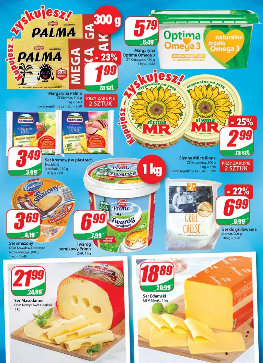 Gazetka promocyjna Dino - Gazetka - ważna 21.04 do 20.04.2021 - strona 12 - produkty: Edam, Grill, Hochland, Margaryna, Optima, Palma, Ser, Słynne, Słynne MR Roślinne, Top, Zott