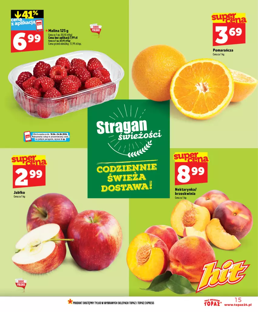 Gazetka promocyjna Topaz - Gazetka - ważna 18.06 do 24.06.2026 - strona 15 - produkty: Nektar, Nektarynka, Top
