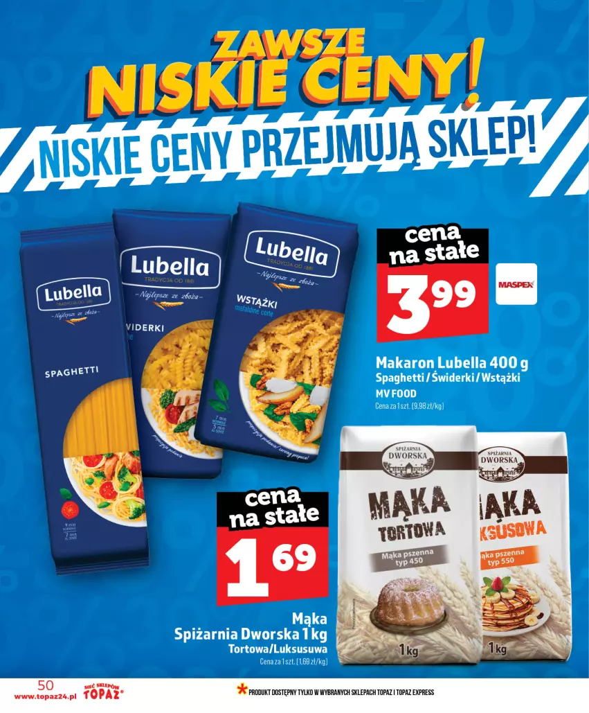 Gazetka promocyjna Topaz - Gazetka - ważna 18.06 do 24.06.2026 - strona 50 - produkty: Bell, Bella, Lubella, Makaron, Spaghetti, Top