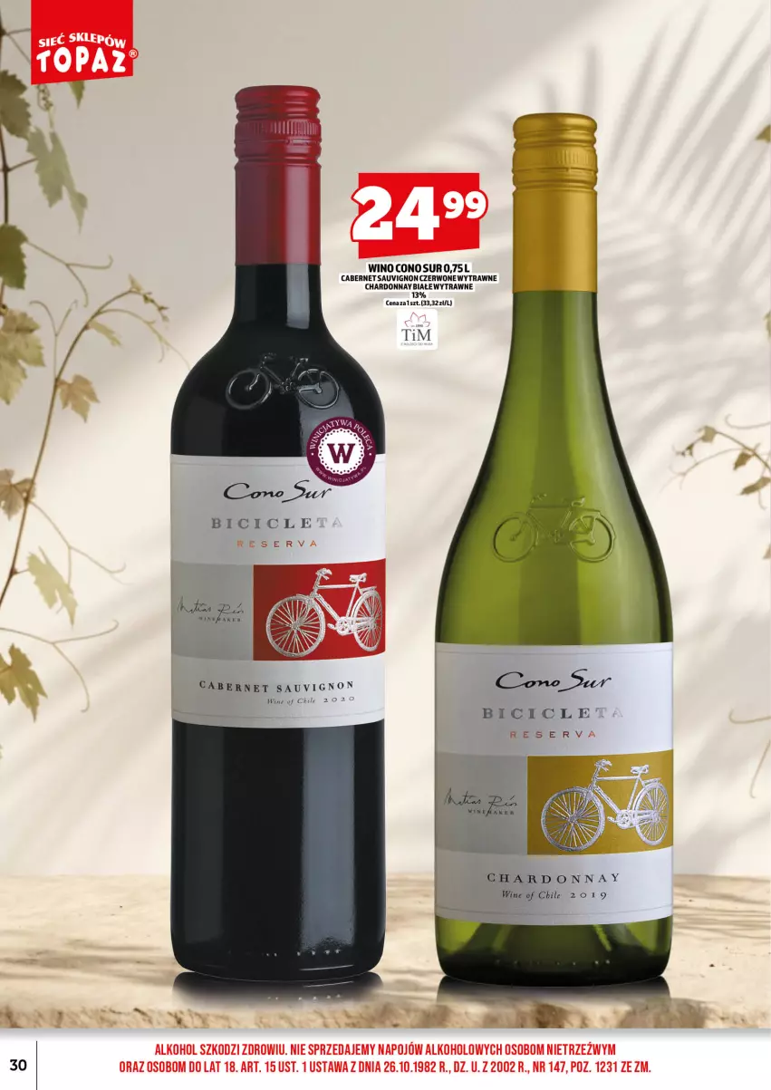 Gazetka promocyjna Topaz - Gazetka - ważna 01.09 do 15.09.2026 - strona 32 - produkty: BIC, Cabernet Sauvignon, Chardonnay, Deser, Ser, Wino