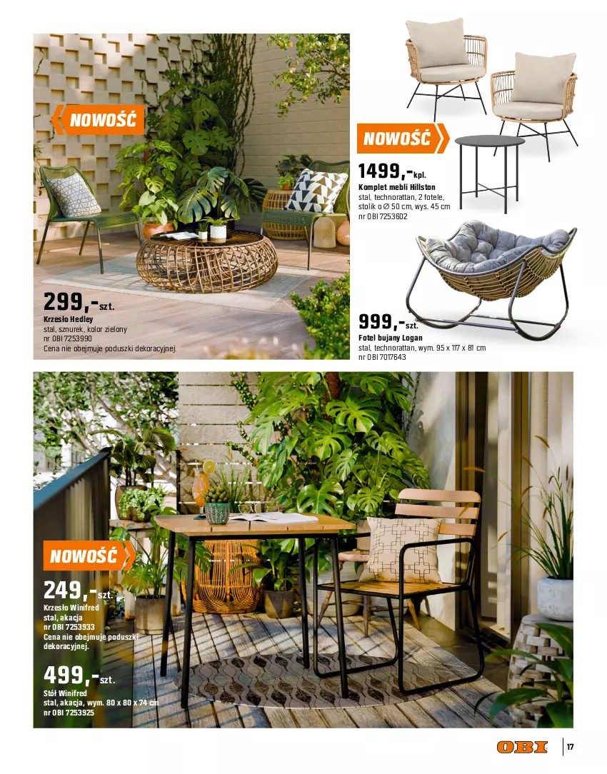 Gazetka promocyjna Obi - Gazetka OBI - ważna 09.04 do 31.07.2025 - strona 17 - produkty: Fa, Fotel, Krzesło, Meble, Sofa, Stół, Stolik, Sznurek