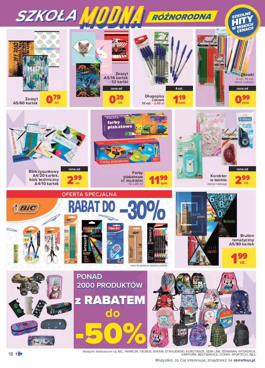 Gazetka promocyjna Carrefour - Gazetka Codzienne okazje, by kupować taniej - ważna 23.08 do 04.09.2021 - strona 24 - produkty: BIC, Długopis, Fa, Lion, Por, Ser, Sport