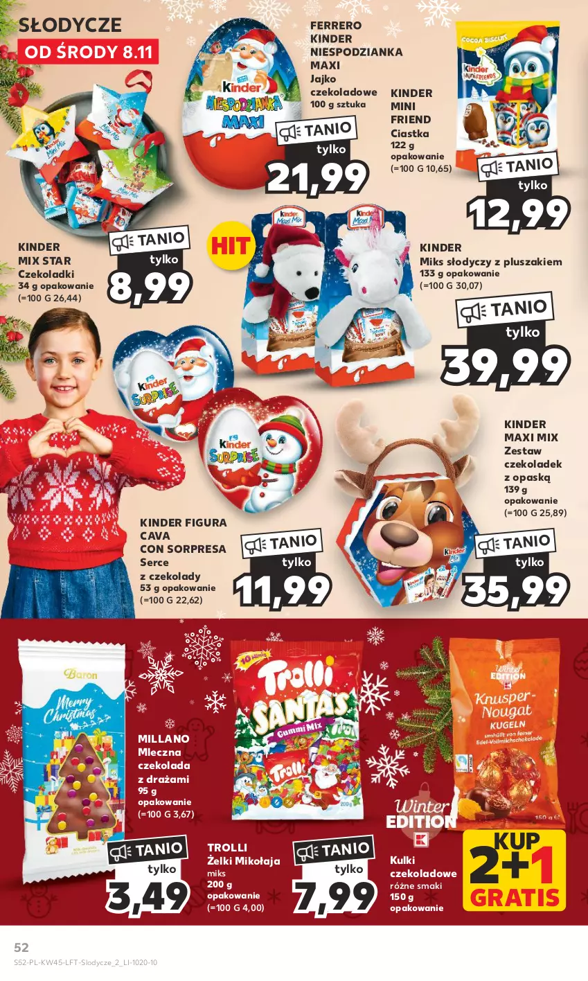 Gazetka promocyjna Kaufland - Gazetka tygodnia - ważna 08.11 do 15.11.2023 - strona 52 - produkty: Ciastka, Czekolada, Ferrero, Gra, Kinder, Lody, Pluszak, Ser