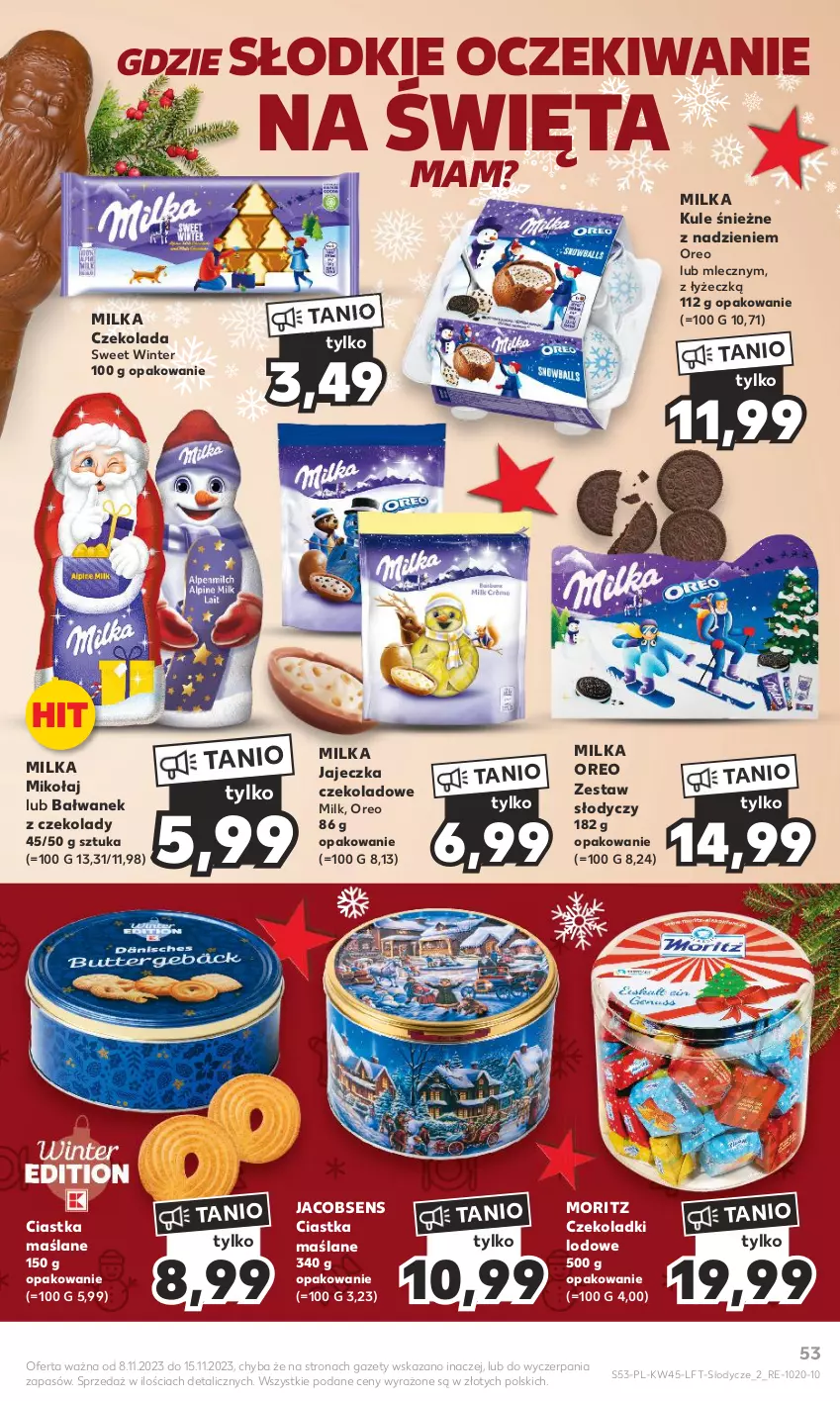 Gazetka promocyjna Kaufland - Gazetka tygodnia - ważna 08.11 do 15.11.2023 - strona 53 - produkty: Ciastka, Czekolada, Jacobs, Lody, Milka, Oreo