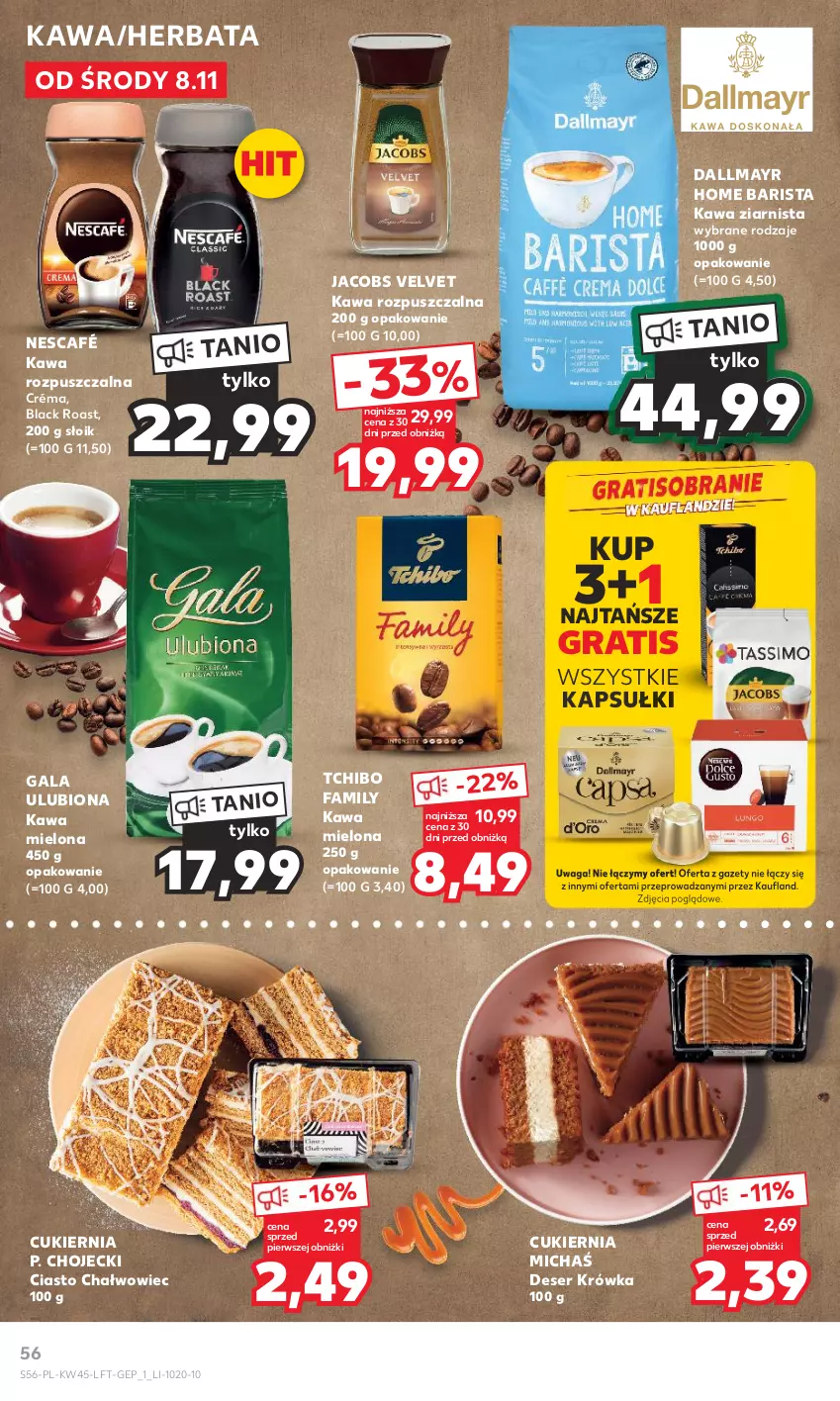 Gazetka promocyjna Kaufland - Gazetka tygodnia - ważna 08.11 do 15.11.2023 - strona 56 - produkty: Cukier, Dallmayr, Deser, Fa, Gala, Gra, Herbata, Jacobs, Jacobs Velvet, Kawa, Kawa mielona, Kawa rozpuszczalna, Kawa ziarnista, Lack, Nescafé, Ser, Tchibo, Tchibo Family, Velvet, Waga