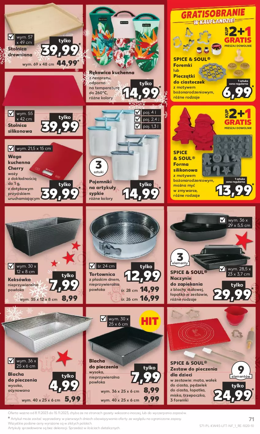 Gazetka promocyjna Kaufland - Gazetka tygodnia - ważna 08.11 do 15.11.2023 - strona 71 - produkty: Blacha do pieczenia, Dzieci, Foremki, Gra, Keksówka, Miska, Piec, Pojemnik, Por, Rękawica kuchenna, Sok, Stolnica, Tortownica, Trzepaczka, Waga, Wałek, Wałek do ciasta